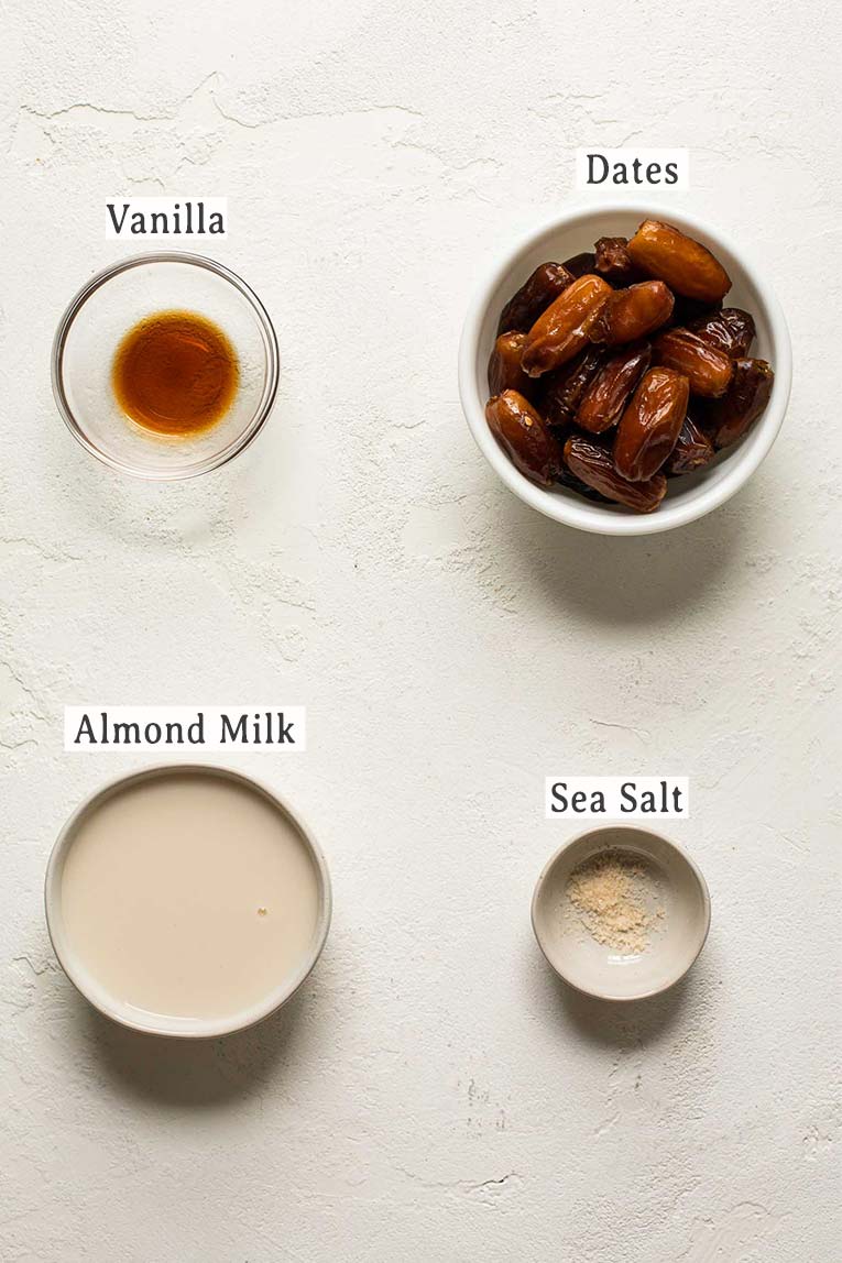 Ingredients for Date Caramel.