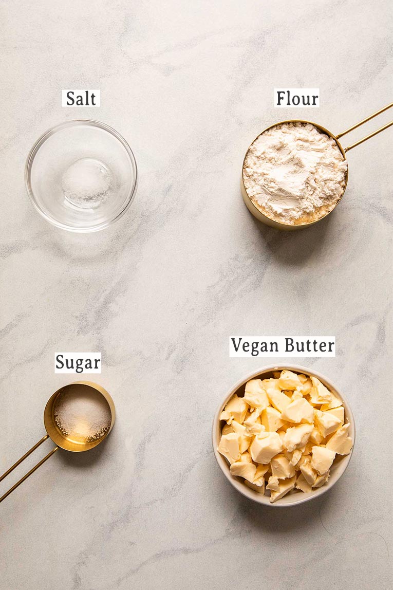 Ingredients for Vegan Pie Crust.