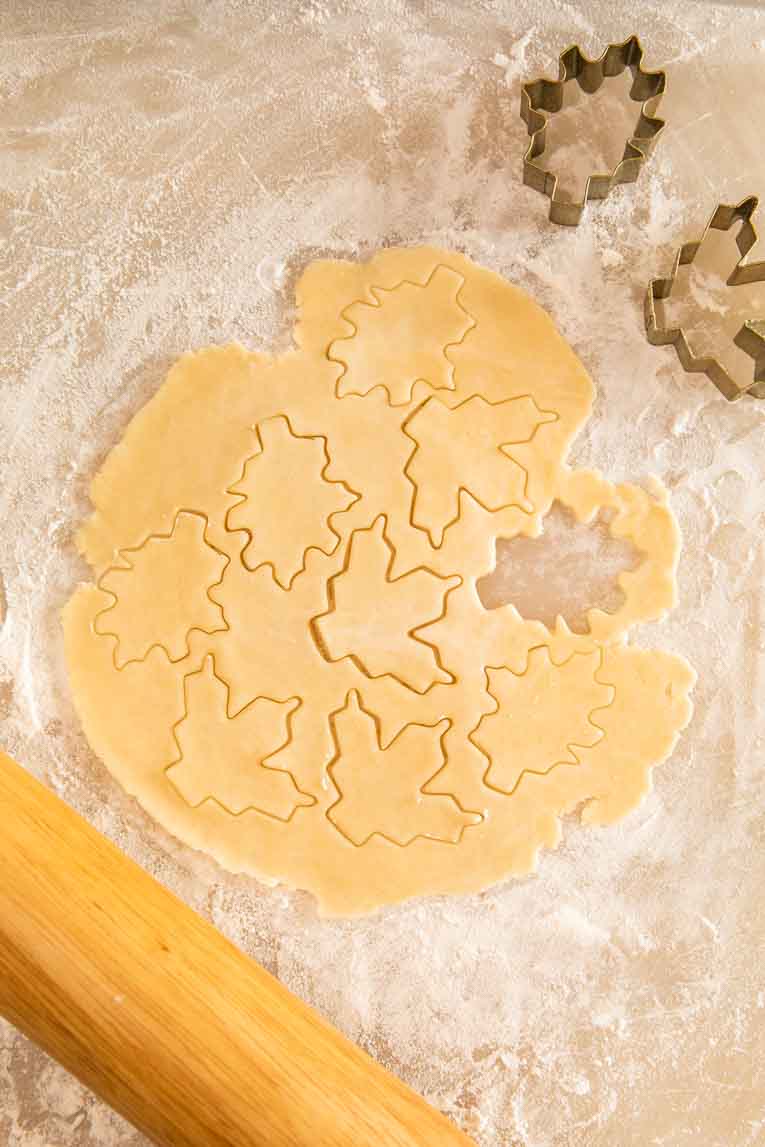 Leftover Pie dough with cookie cutters.