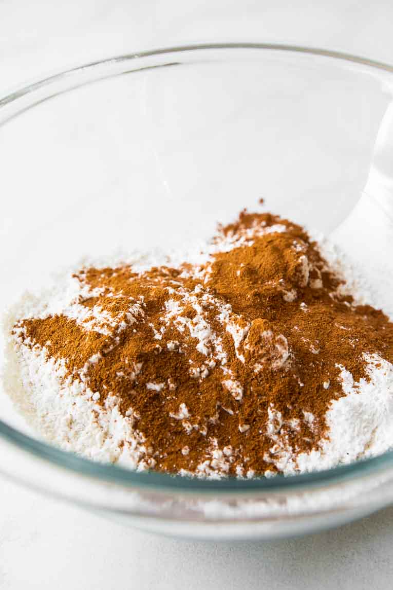 Dry ingredients for holiday cookies.
