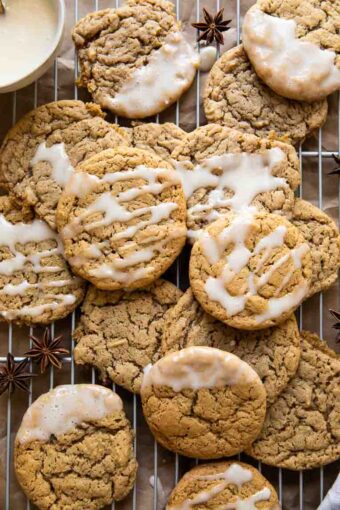 Top shot of Spiced Eggnog Cookies.