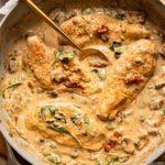 Top photo of dairy-free tuscan chicken recipe.