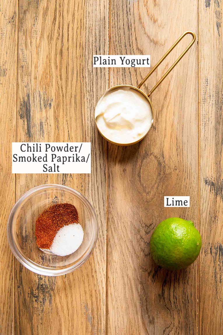 Ingredients for fish taco sauce.