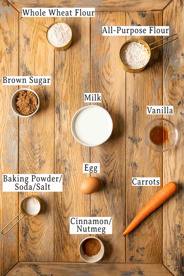 Ingredients for Carrot Cake pancakes.