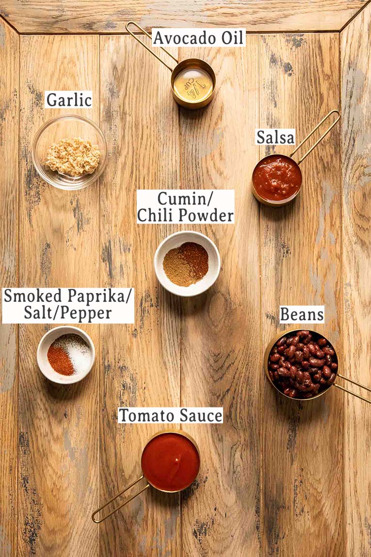 Ingredients for chicken fajita casserole recipe.