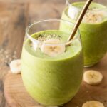 The Best Spinach Banana Smoothie recipe in a glass.