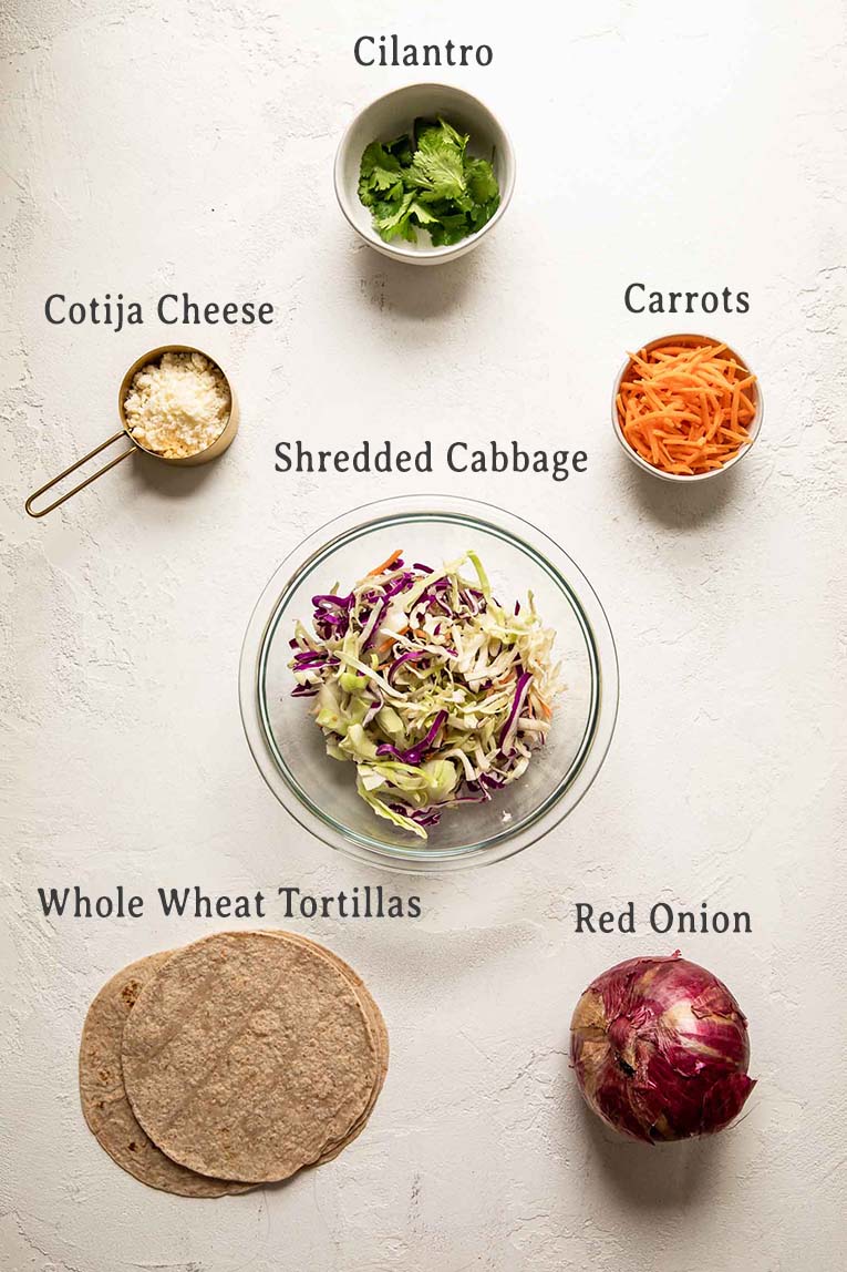 Baja shrimp tacos ingredients.