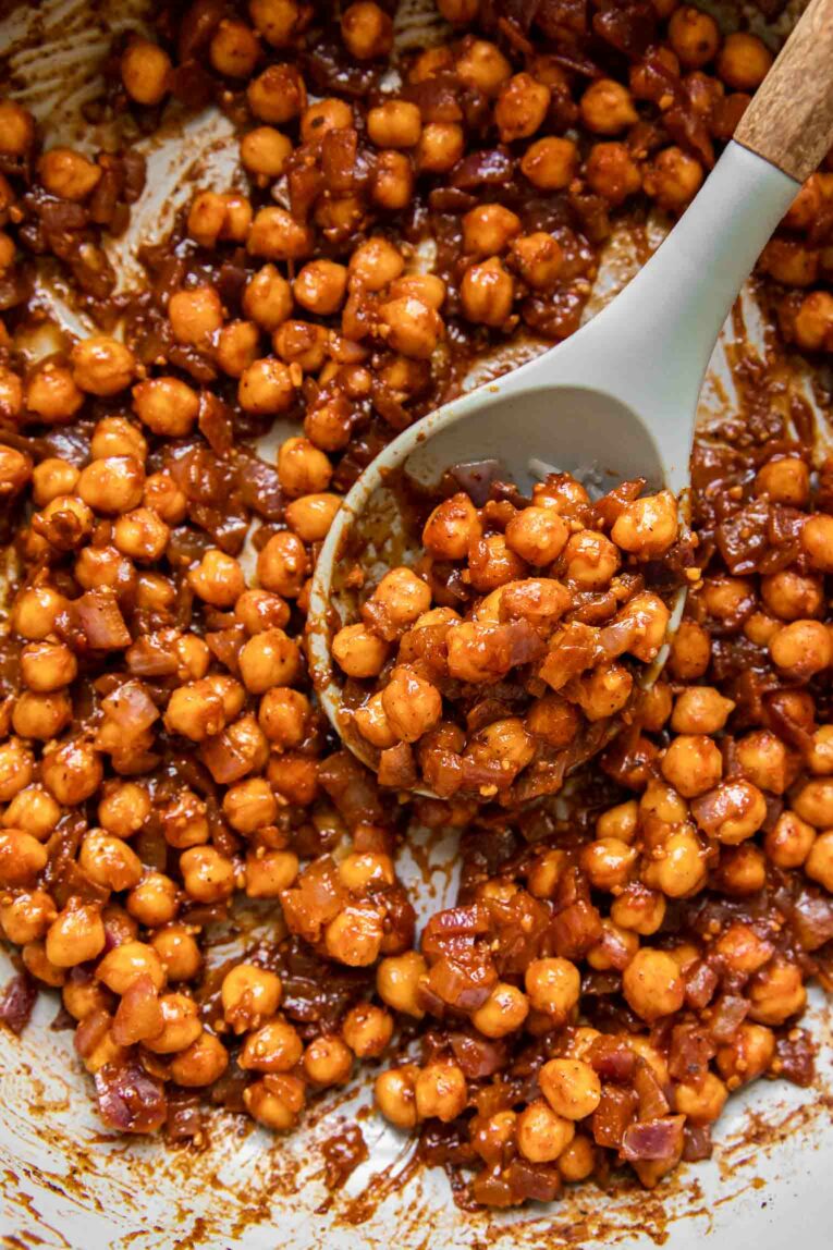 Chipotle chickpeas for vegan tacos.