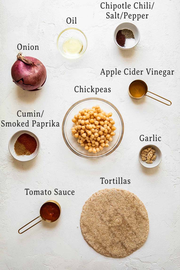 Chipotle Chickpea Tacos Ingredients