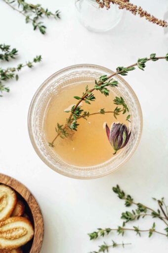 Substitute for Thyme in Recipes: thyme in a glass jar.