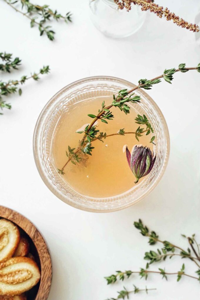 Substitute for Thyme in Recipes: thyme in a glass jar.