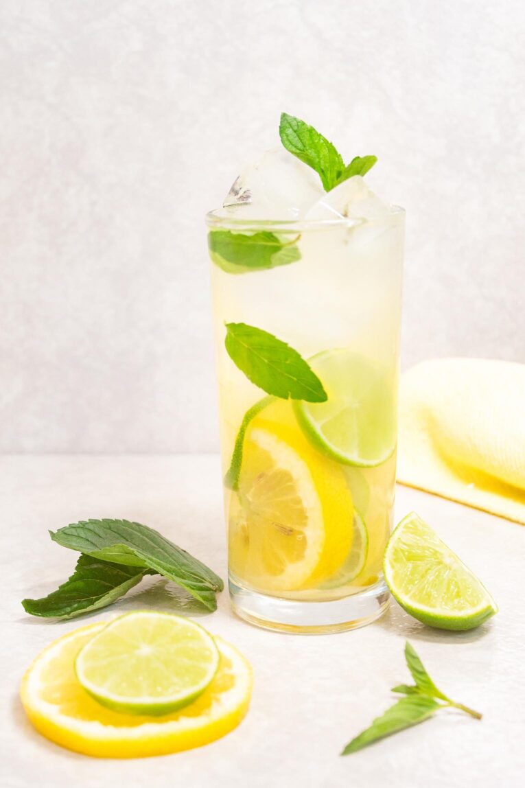 Lemonade made with fresh lemon juice.