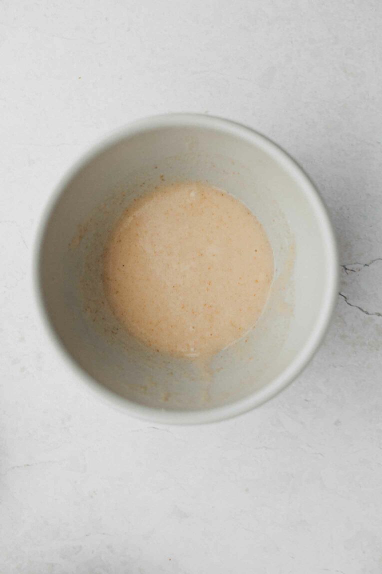 Vegan egg substitute powder with water.