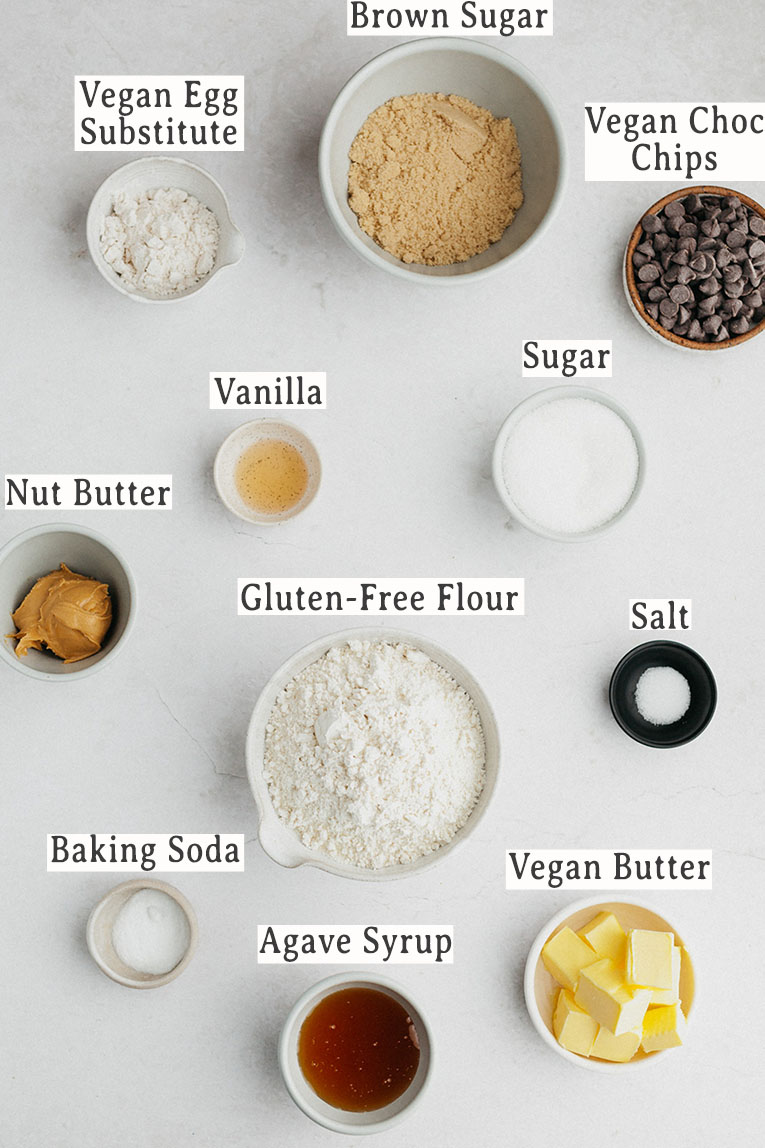 Ingredients for Vegan Cookie Bars recipe.