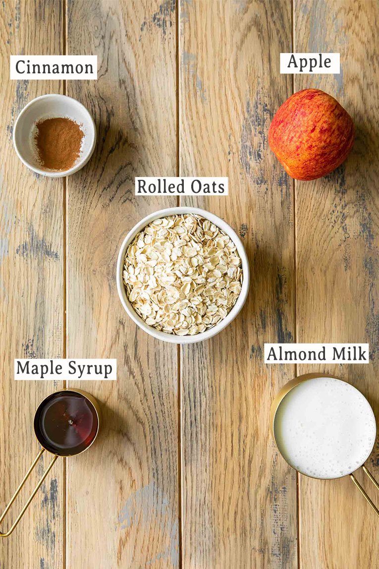 Ingredients for Apple Cinnamon Overnight Oats