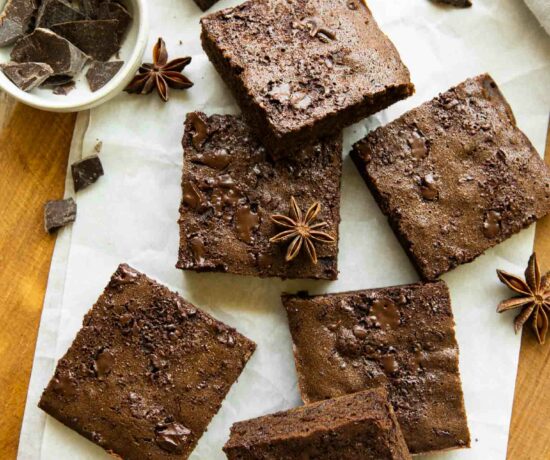 Top photo of sweet potato brownies recipe.