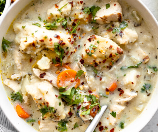 Top photo of Gluten-Free Chicken & Dumplings.
