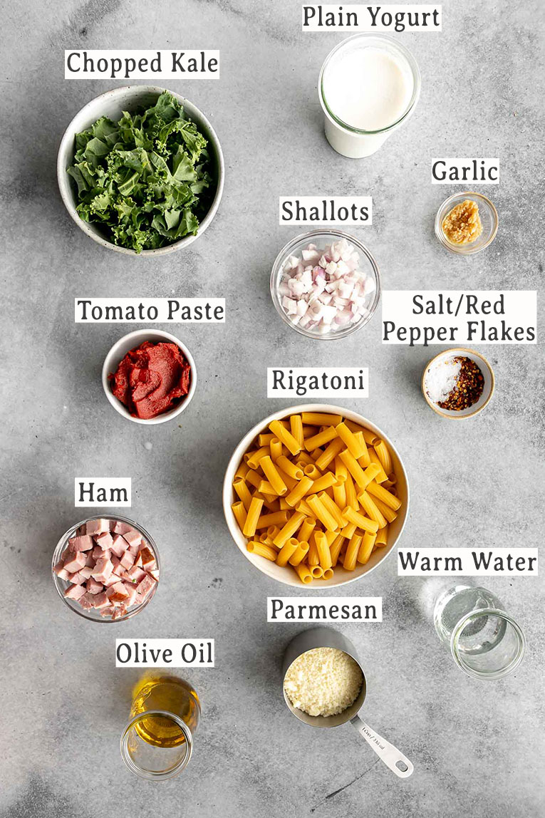 Ingredients for Spicy Vodka Ham Pasta