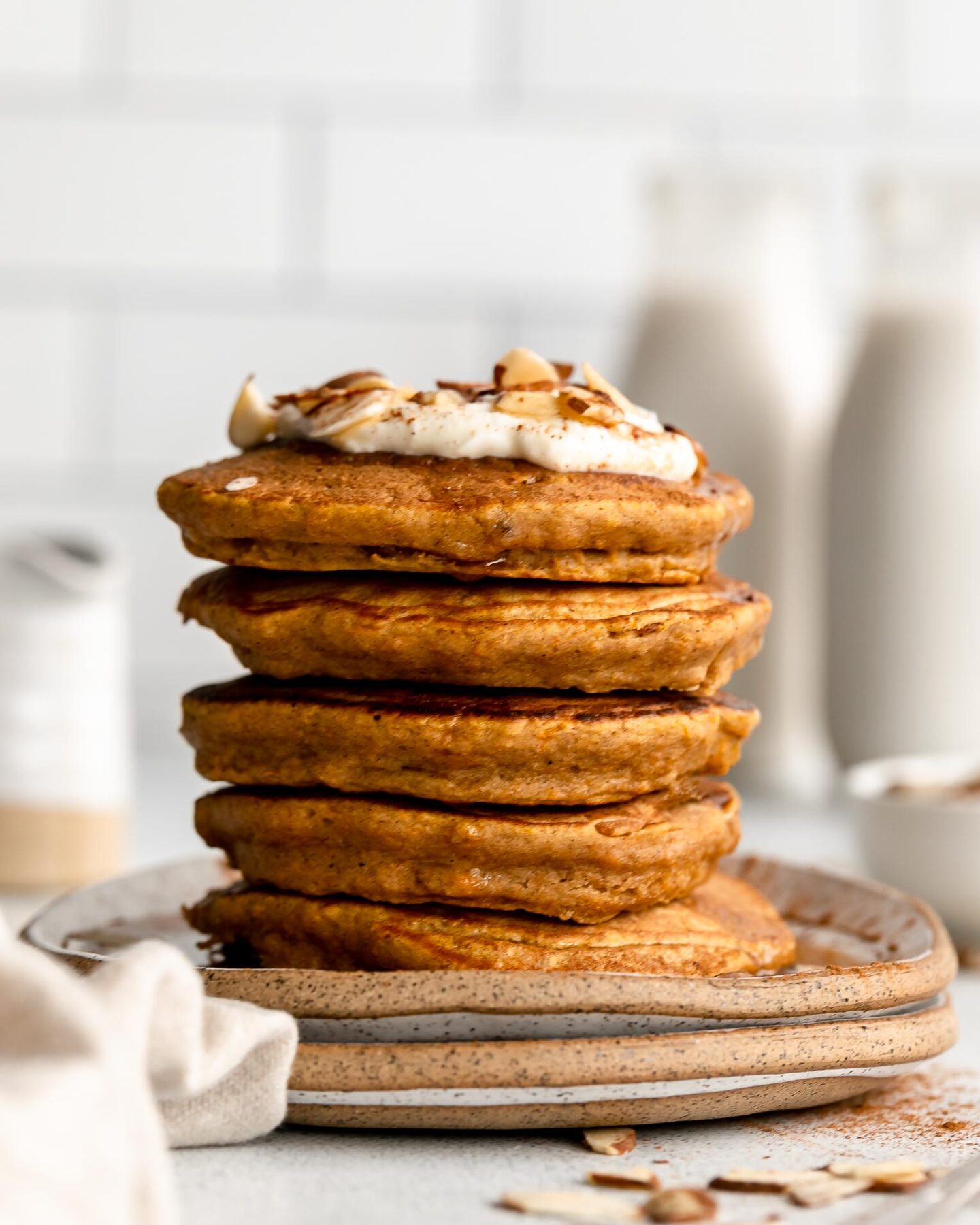 Butternut squash pancakes on a plate.