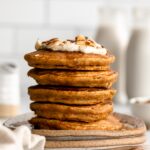 Butternut squash pancakes on a plate.