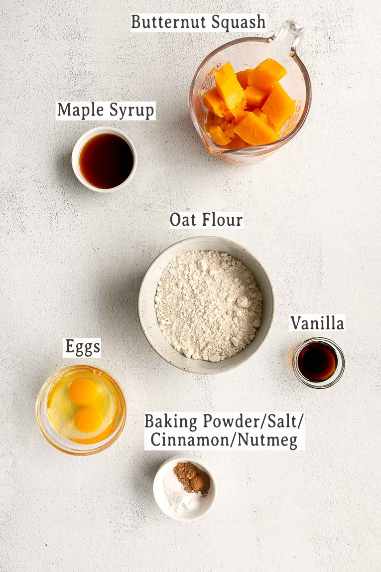 Ingredients for Butternut Squash Pancakes.