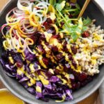 Roasted Beet Bowls recipe with turmeric tahini sauce.