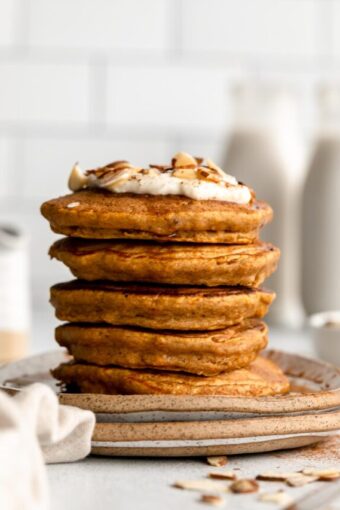 Butternut squash pancakes on a plate.