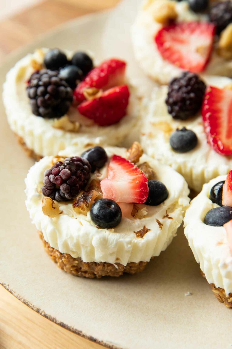 Frozen Yogurt Granola Breakfast Cups angled image.