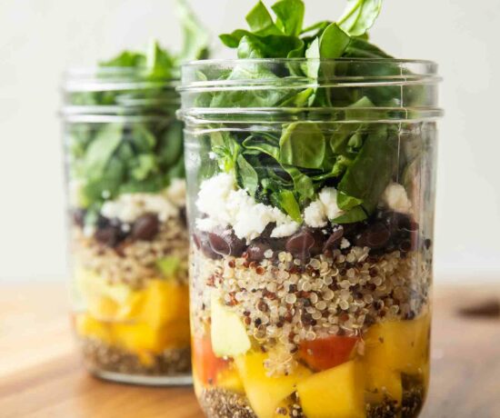 Central American Salad In A Jar with layers.