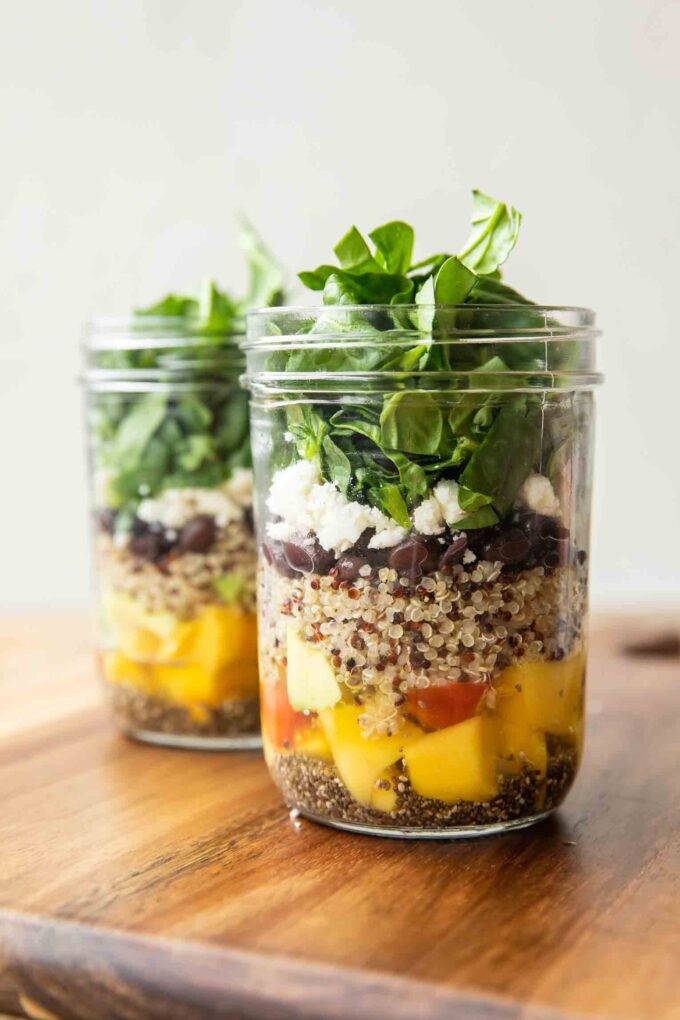 Central American Salad In A Jar with layers.