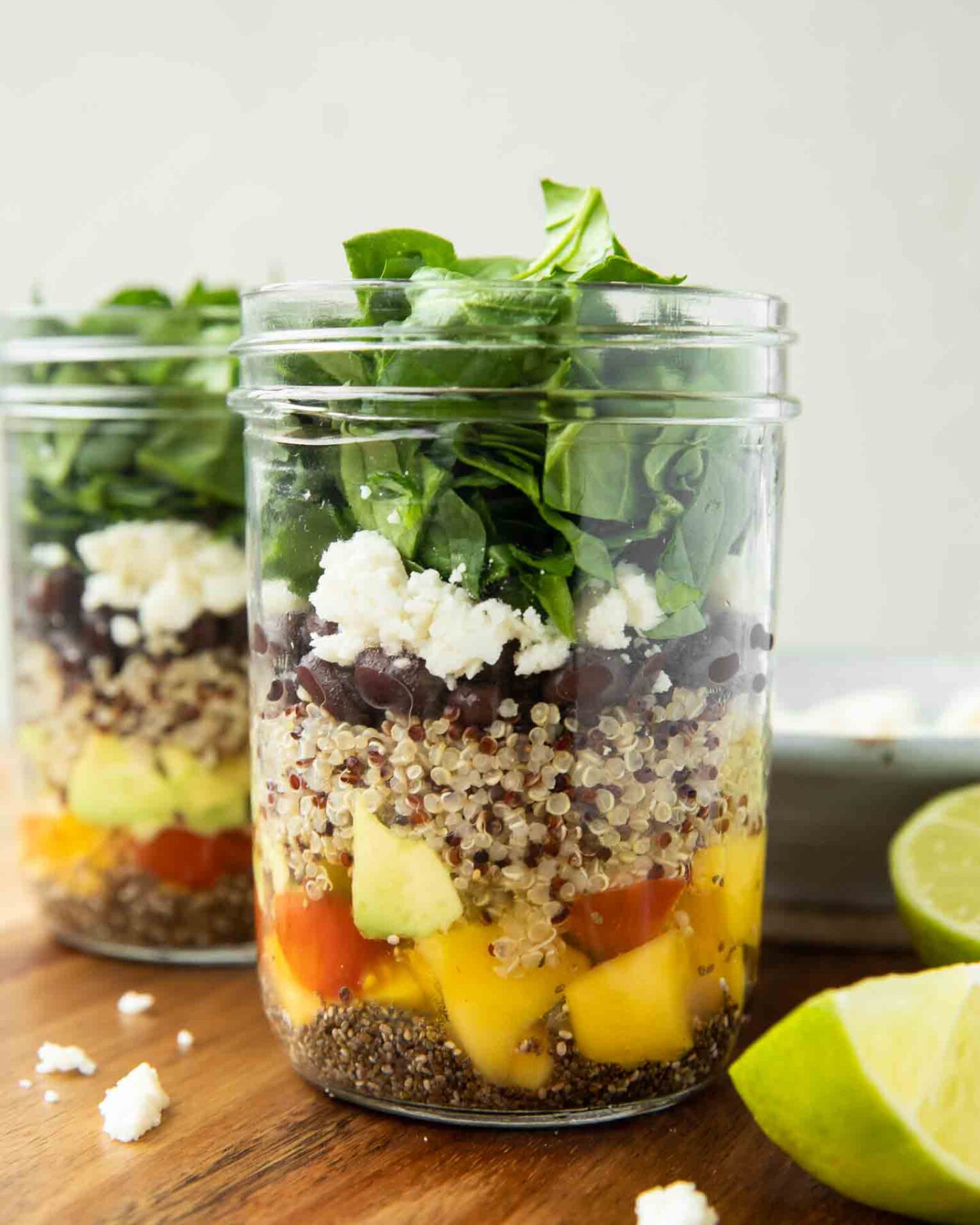 Central American Jar Salad for meal prep lunch.