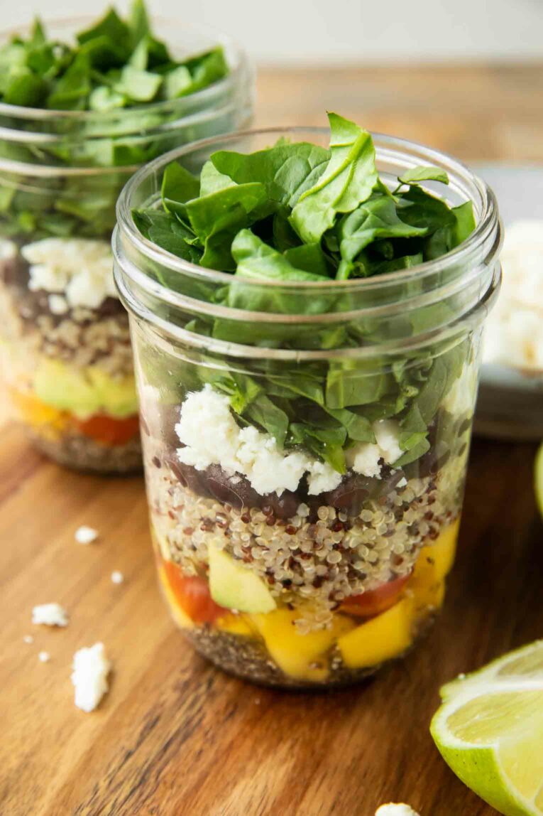 Angled photo of Central American Salad In A Jar recipe.