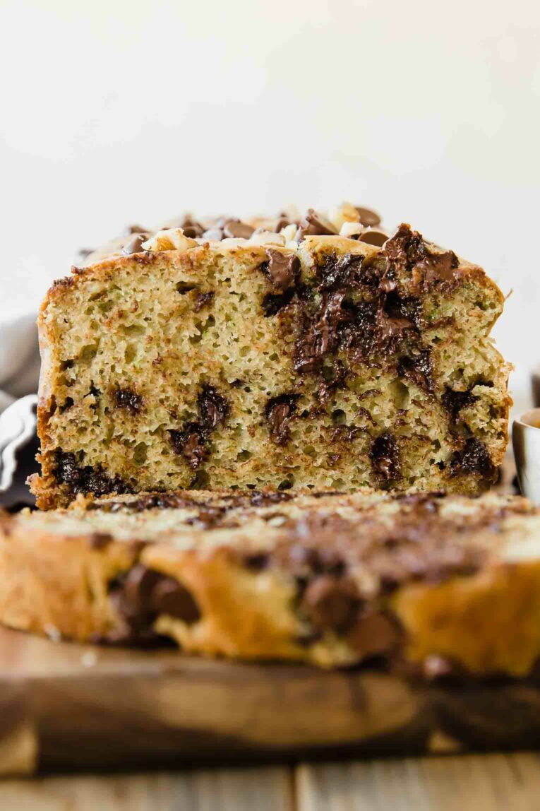 Across photo of Chocolate Chip Zucchini Bread.