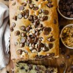 Top shot of Chocolate Chip Zucchini Bread recipe.