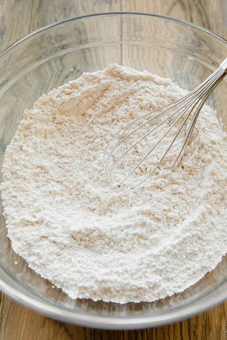 Dry ingredients for zucchini bread.