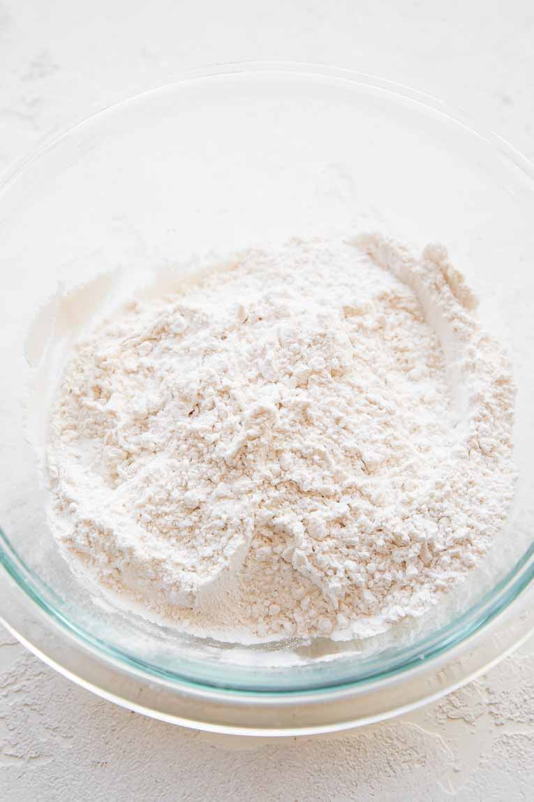 Dry ingredients for vegan tart shell.