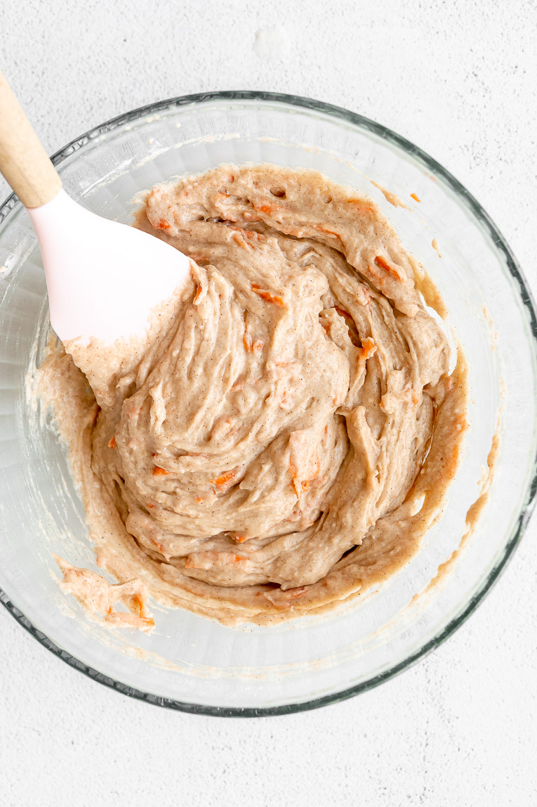 Vegan Carrot Cake Donuts batter in a bowl.