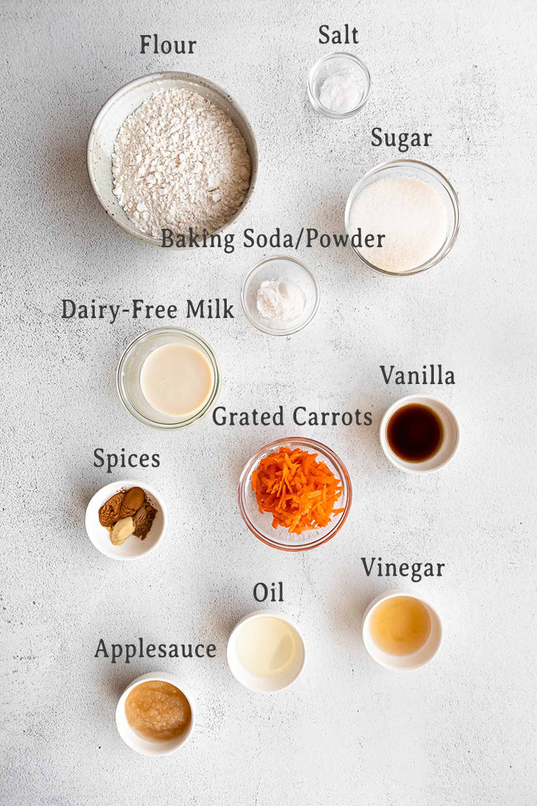 Ingredients for Vegan Carrot Cake Donuts.