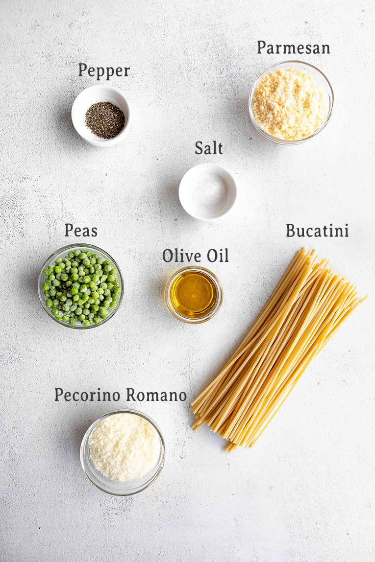 Ingredients for Bucatini Cacio E Pepe recipe.