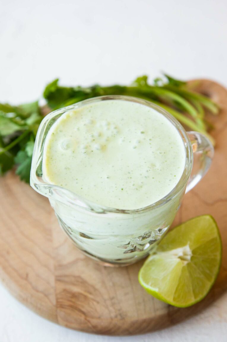 Top shot photo of Cilantro Lime Sauce.
