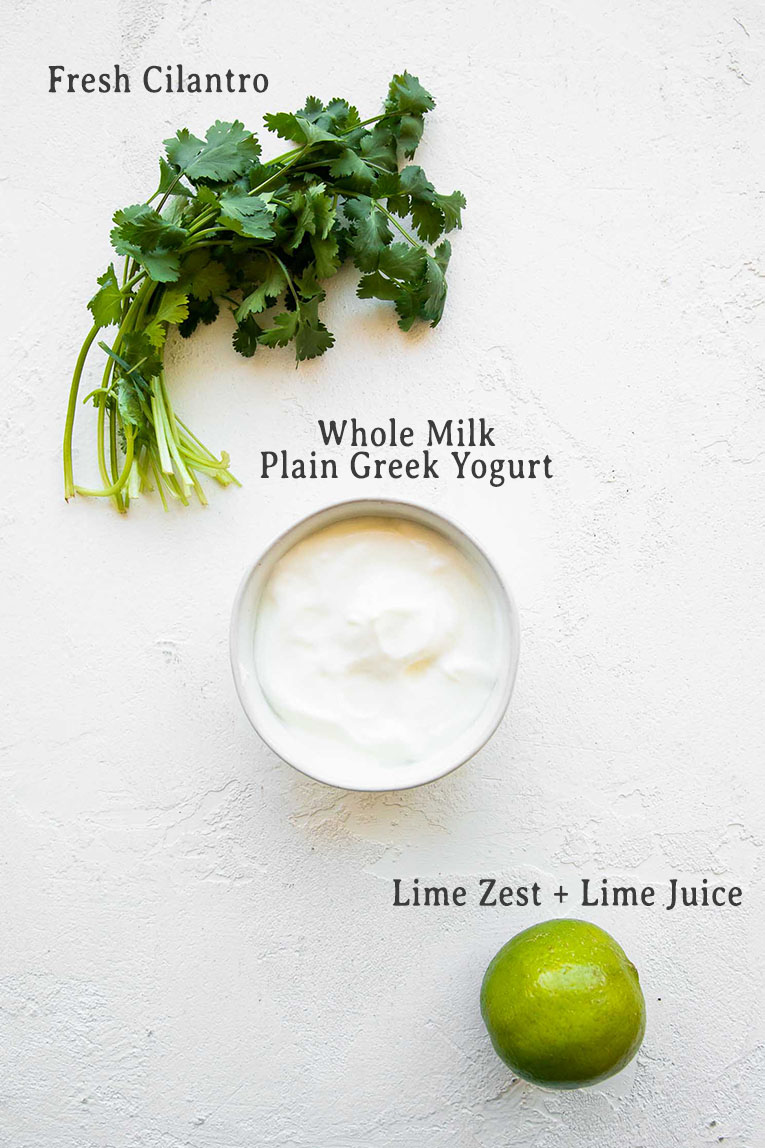 Ingredients for Cilantro Lime Sauce recipe.