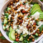 Crispy Chili Lime Chickpea Salad recipe in a bowl.