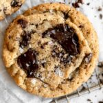 Top shot photo of Tahini Chocolate Chip Cookies recipe.