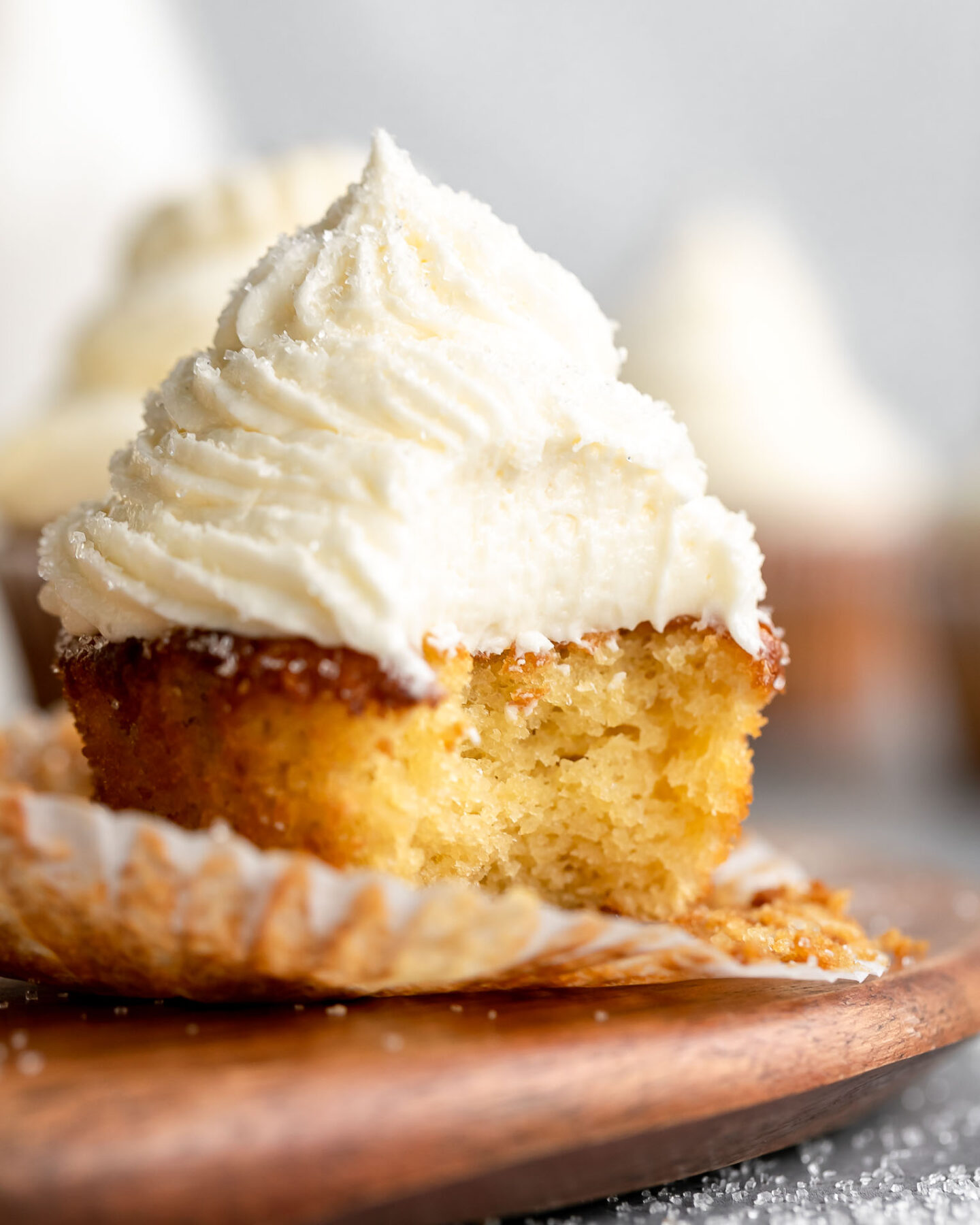 Almond flour cupcakes recipe with frosting.