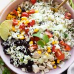 Cilantro Lime Rice Bowls recipe top shot photo.