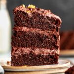 3 layered Gluten-Free Chocolate Cake w/ Tahini-Chocolate Icing recipe.