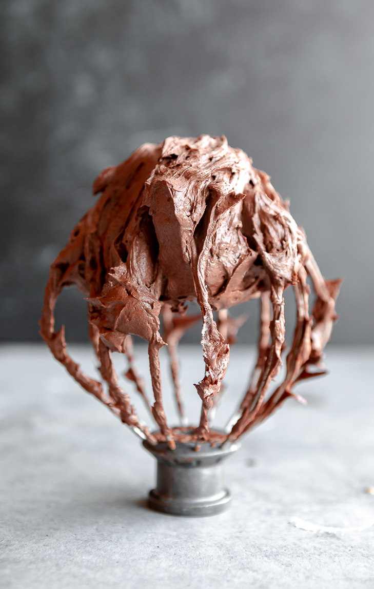 Whisk with tahini chocolate frosting.