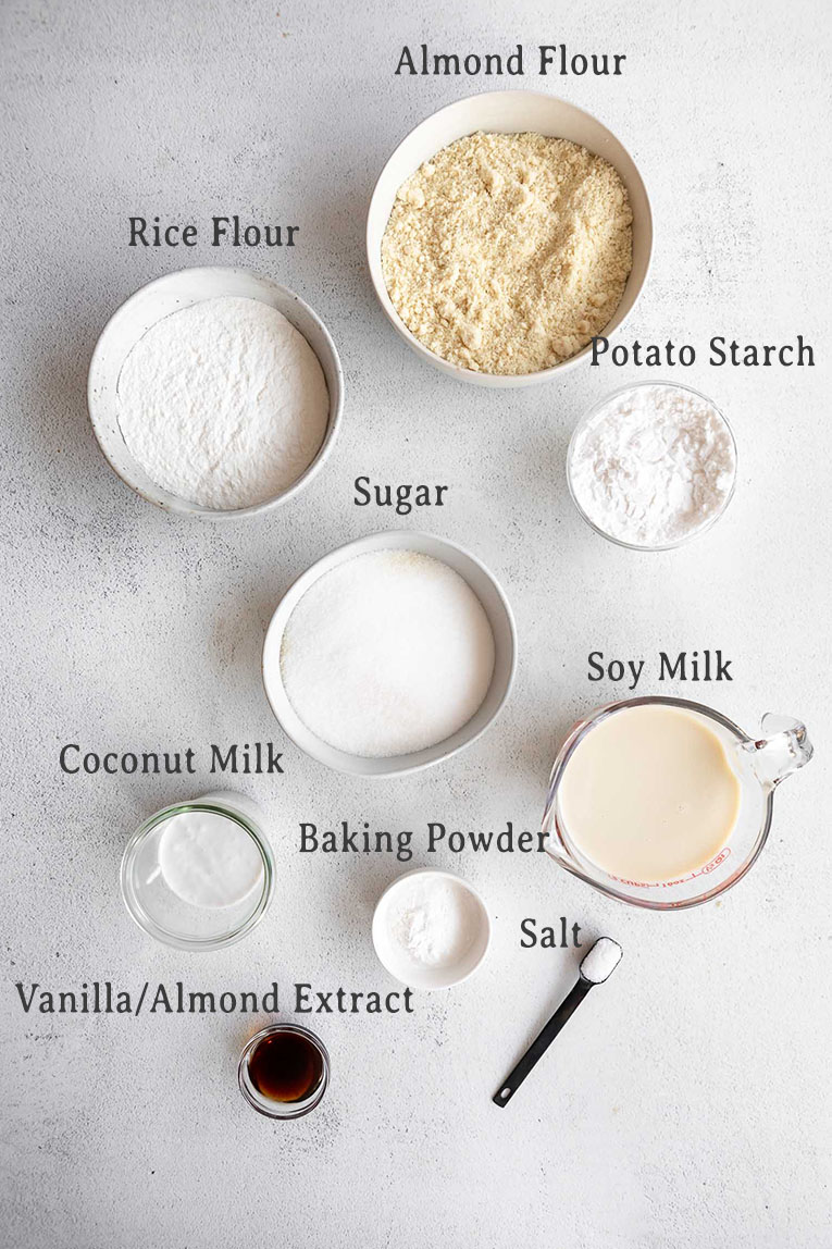 Ingredients for Vegan Strawberry Shortcake recipe.