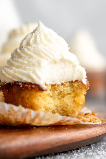 Almond flour cupcakes recipe with frosting.