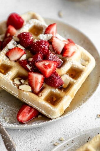 Close up of Gluten-Free Waffles Recipe.